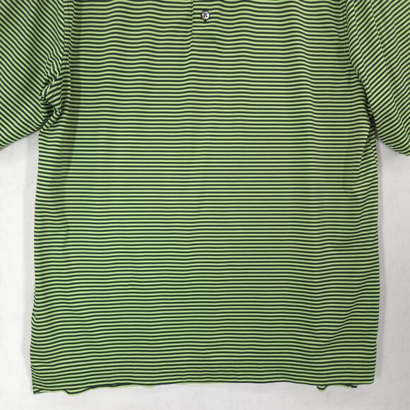 FootJoy Polo Mens Large Navy Green Striped Fairmount Club Performance Golf Shirt - Picture 4 of 13